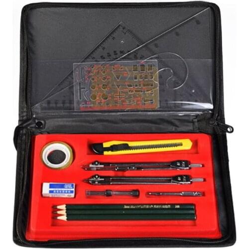 16pcs/set Professional Drafting Compass Set Drawing Templates Pencil Student School Supplies