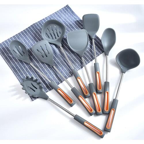 8pcs Grey Black Silicone Kitchen Utensils Set Nordic Home Baking Tool Non-stick Pan Cooking Tool Kitchen Accessories Kitchenware