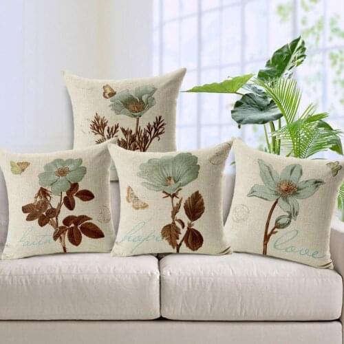 New Arrival 45*45cm Vintage Flower Style Pillow Case Bed Sofa Square Throw Cushion Cover Home Decor Wholesale Dropshipping