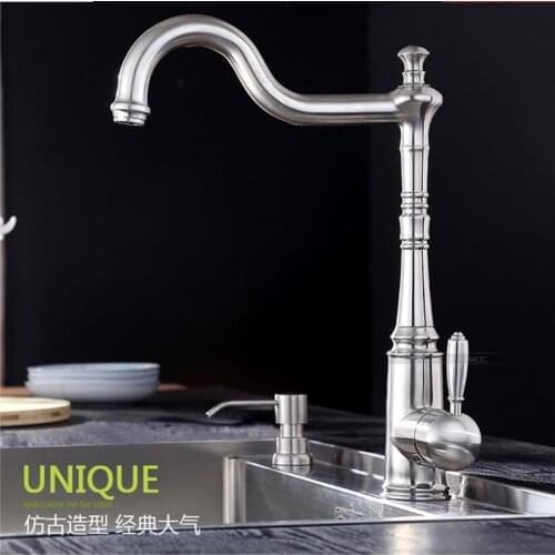 New arrival top high quality brushed plating 304 SS single lever hot and cold kitchen Faucet tap sink faucet