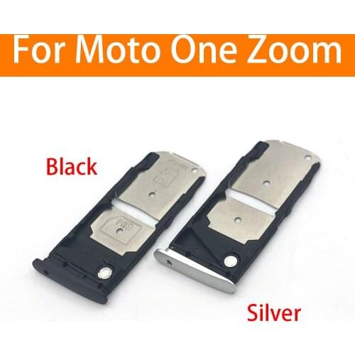 New SIM Tray Holder For Moto One Zoom Sim Card Tray Slot Holder Adapter Socket Repair Parts