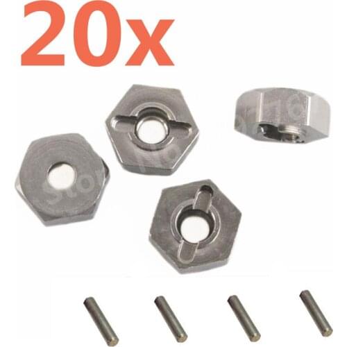 Wholesale 20Packs/Lot 4Pcs/Pack HSP Aluminum Wheel Hex Nut 12mm 102042 (02134) Upgrade Parts For 1/10th 4WD R/C Hitmoto Redcat