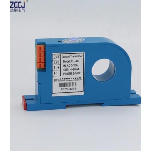 AC 10A 20A 30A 50A 100A 200A Current Transmitter 4-20ma output ampere transducer current transformer
