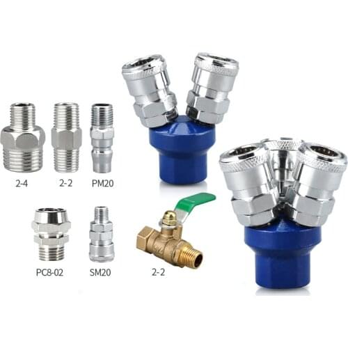 Pneumatic Components C-Type Quick Connector Connection Round Tee Two-Way Plug Tool Air Compressor Accessories