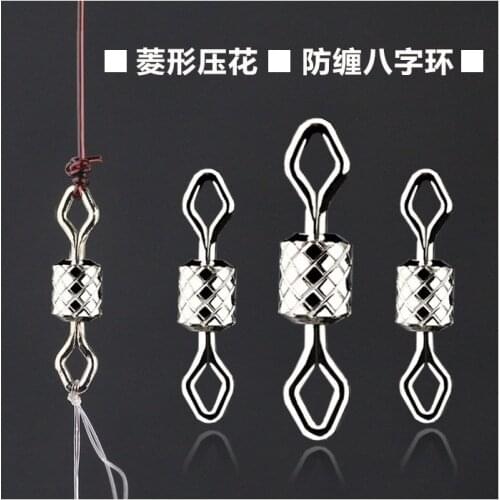 Diamond Shapped steel turning connector for main line and sub line in fishing