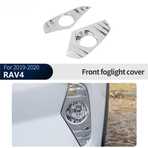 Front Fog Lamp Light Frame Cover Trim For Toyota RAV4 RAV 4 LE XLE Limited Hybrid 2019 Car Accessories Exterior ABS Chrome