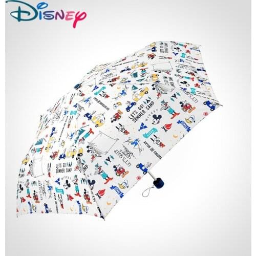 Disney Fashion Cartoon Mickey Donald Duck Folding Umbrella For Boys Girls Children Kawaii Christmas Gift