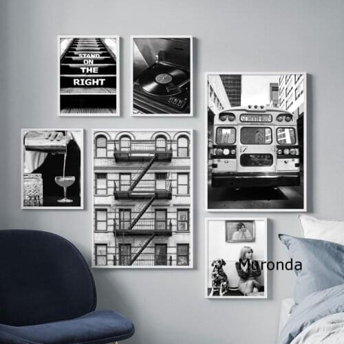 Modern Fashion Picture Black and White Retro Vintage Posters On The Wall Canvas Painting for Home Room Decoration Frameless