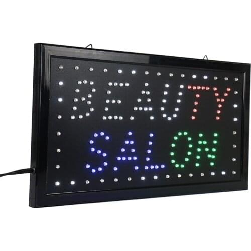 CHENXI Beauty Salon Open Led Neon Sign Flashing Hair Nails Spa Facial Beauty Salon Shop Store Led Window Sign Lights 19*10 Inch