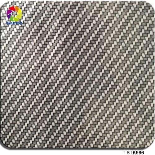TSAUTOP Size 1m x 10m liquid image silver and black PVA film hydrographic film hydro dipping printing film WTP Foil WDF986