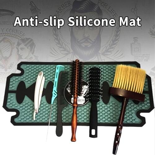 High-Quality Barber Haircut Accessories Heat-Resistant Hairdressing Tool Anti-Slip Silicone Mat For Salon Barbershop