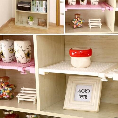 Wall Mounted DIY Kitchen Rack Adjustable Closet Space Saving Storage Shelf Organizer Wardrobe Cabinet Holders 1PC