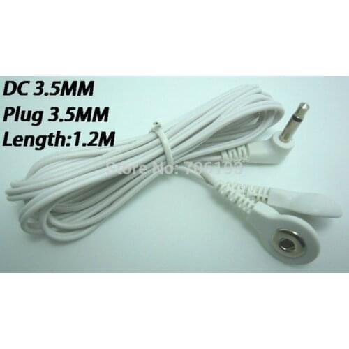 10pcs/lot DC 3.5MM 2 in 1 Head electrode wires /cable for digital device and TENS EMS machine Free shipping