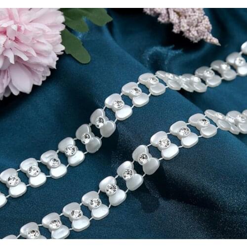 10Yard ABS Pearl Bow Rhinestone String Bead Chain Door Curtain Wedding Party Christmas Holiday Venue Home Hotel Decoration