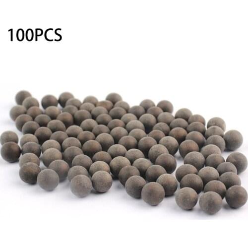 100pcs 10mm Slingshot Beads Bearing Mud Balls Safety Non-toxic Slingshot Ammo Solid Clay Balls For Outdoor Hunting Shooting