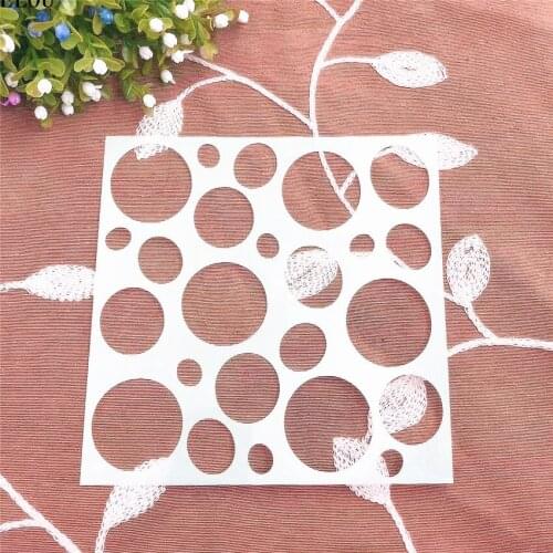 15*15 circle scrapbook stencils spray plastic mold shield DIY cake hollow Embellishment printing lace ruler Easter