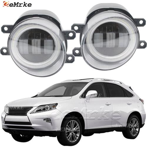 2x Car Accessories Fog Lights Cut-Lens Full Led Angel Eye DRL Driver Light for Lexus RX270 RX350 RX450h/RX 350 F-Sport/RX 450h F