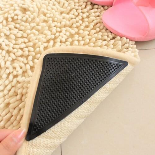 4PCS Floor Rug Carpet Mat Grippers Reusable Washable Silicone Pads Non Slip Silicone Grip For Home Bath Living Room Carpet Pad