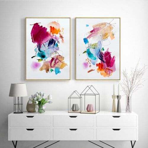 5D DIY Diamond Painting Colorful Watercolor Wall Art Graffiti Abstract Posters Prints Nursery Pictures For Living Bedroom Decor