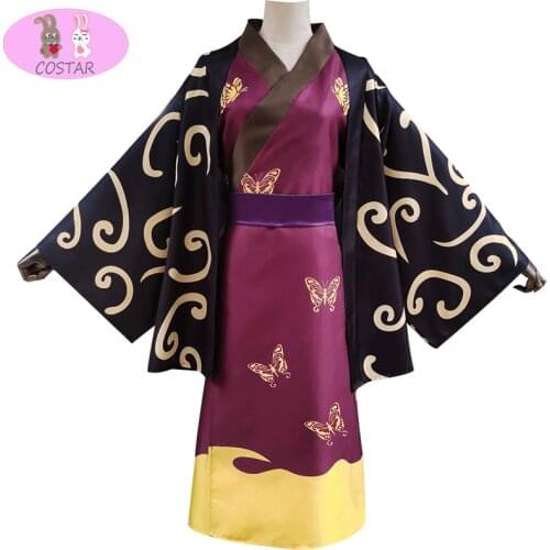 Anime! Gintama Silver Soul Takasugi Shinsuke Digital Printed Kimono Game Suit Uniform Cosplay Costume Halloween Carnival Outfit