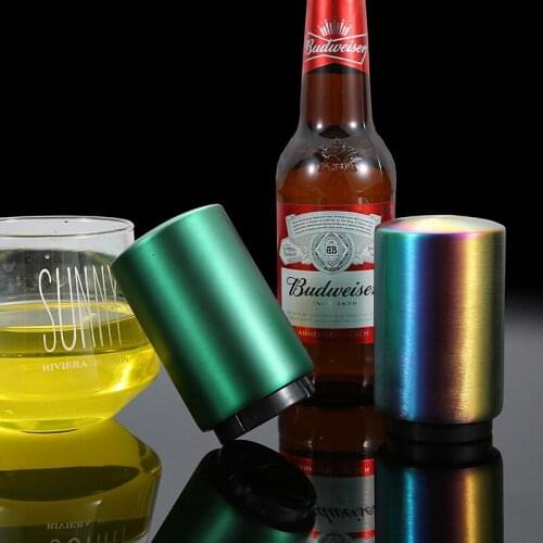 NEW Automatic Beer Bottle Opener Magnet Beer Opener Stainless Steel Push Down Opener Beer Soda Cap Opener Kitchen Accessories