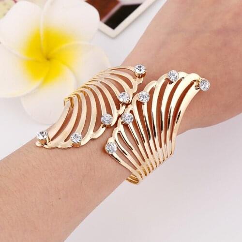Hot Sale Unique Design Alloy Opened Cuff Bangles Bracelets For Women Fashion Statement Jewelry Cuff Bracelet