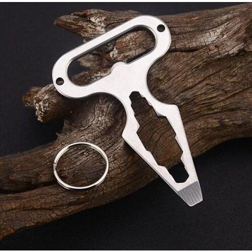 Keychain Self Defense Supplies Protection Tool Stainless Steel Bottle Opener Wrenchs Personal Defense Safety Security