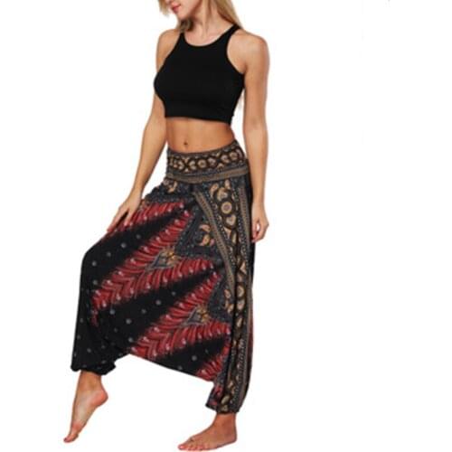 Harem Pants Womens Ladies Casual Summer Loose Trousers Штаны Female Baggy Boho Print Casual Fashion Jumpsuit Pants