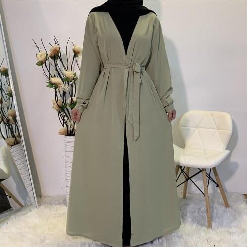 Open Abaya Muslim Women Kimono Long Maxi Dress Islamic Robe Turkish Kaftan Cardigan Arab Burquas Party Gown Middle East Caftan