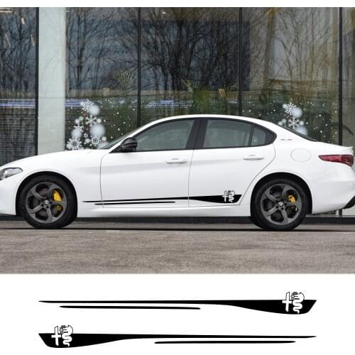 For Alfa Romeo Giulia Giulietta 159 156 MITO Stelvio 147 Duetto GT 2PCS Car Door Side Skirt Stripe Stickers Auto Accessories
