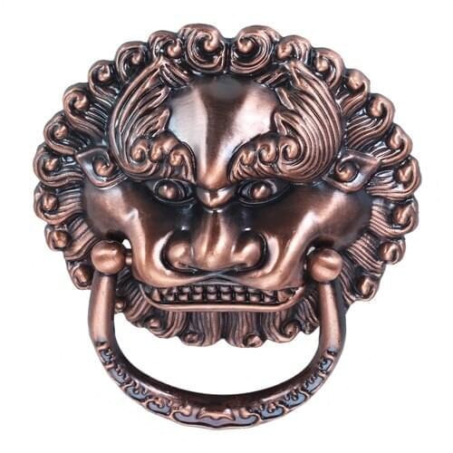 Dophee 1pc Plastic Wardrobe Furniture Handles Drawer Door Pull Lion Head Retro Decoration Knob Ring Dresser Cabinet