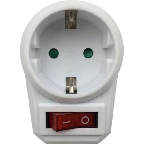 European Conversion Plug 1 to 1 Way Power Adapter Adaptor with Switch 16A AC250V R9JF