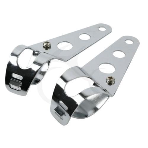 Chrome Headlight upper Stay Brackets Fork Ear For Chopper Cafe Racer 35 39 41mm