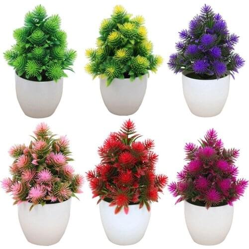 1 Pc Artificial Flower Fake Simulation Multicolor Faux Miniascape Plant Hotel Restaurant Home Table Bonsai Decor Accessories Hot