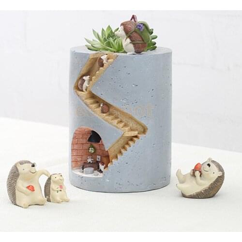 Creative Rural Garden resin flower pots plant Hedgehog Design Figure Decor
