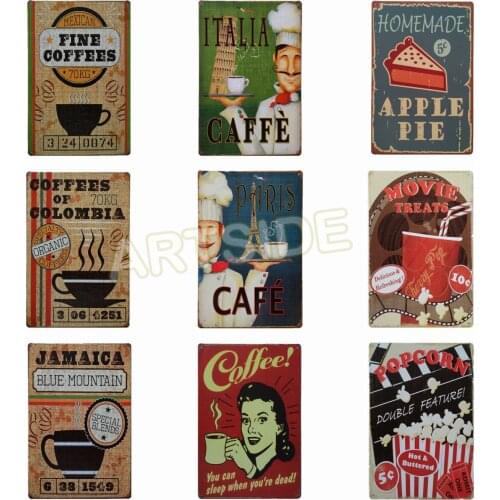 Premium Coffee Metal Tin Sign, Vintage Style Wall Ornament Coffee & Bar Decor,Size 8 x12 Inches