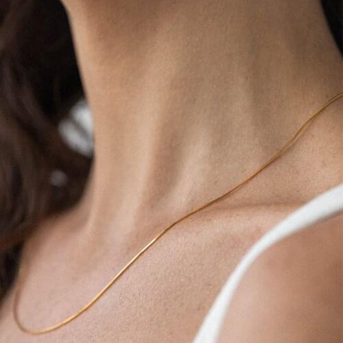 Minimalist Thin Snake Chain Choker Necklaces For Women Wedding Party Daily Simple Fashion Jewelry Trendy Choker Collar Necklaces