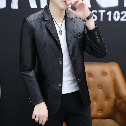 2021 Autumn Winter Mens Motorcycle Jacket Men New Faux PU Leather Outwear Gentleman Casual Biker Coat Zipper Fleece Jacket Q53