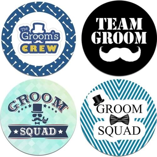 Team Groom Sticker Wedding Decoration Best Man Bachelor Party Seal Self-adhesive Stickers Groom Team Decoration Party Supplies