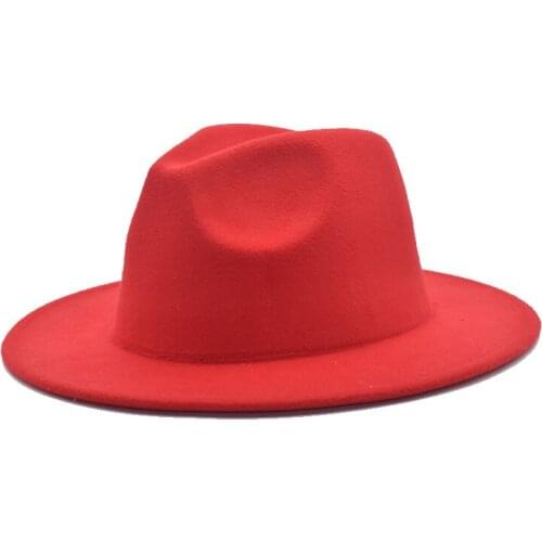 2020 New Fashion Ladies Fedora Hat Mens Fashion Jazz Hat Summer Spring Black Wool Blended Hat Outdoor Leisure Hat F64