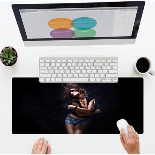 XGZ New Product Rubber Lock Mouse Pads Black Personality Girl for Home Company Computer Desktop Can Be Customized Wholesale