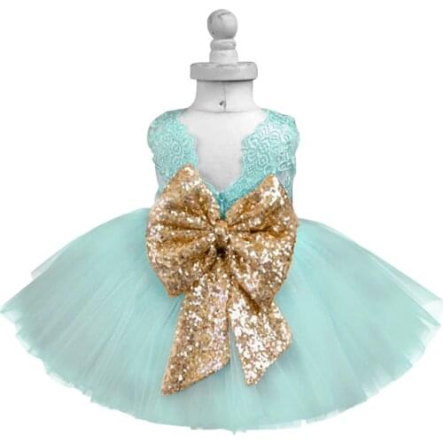 Princess Girl Wear Backless Bow Dress for 1 Year Birthday Party Toddler Costume Kids Events Gown Vestidos Infant Frocks 1-5Years