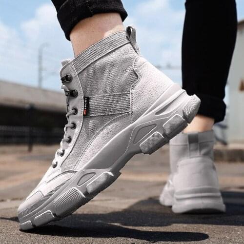 2021 Autumn Mens Youth Fashion Simple Retro Tooling Shoes Comfortable Breathable High-top Martin Boots Mens Trend Casual Shoes