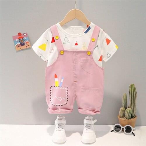 0-5 Years Summer Boy Clothing Set 2021 New Casual Fashion Cartoon Active T-Shirt+ Pant Kid Children Baby Toddler