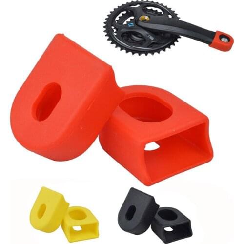 1Pair Silicone MTB Road Bike Crank Protector Cover Bike Carbon Fiber Fixed Gear Crank Protectors Bicycle Accessories Fixed Tool