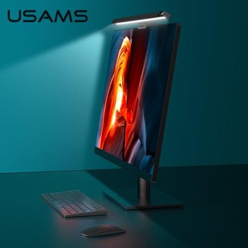 USAMS Led Desk Lamp Computer Screen Lamp Adjustable Screen Hanging Light Eye Protection USB Charging Light For Office Home Read