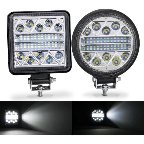Led Work Light Bar 102W 34 LED Round Square 12V 24V Woking Light Fog light For Tractors Strobe 4x4 led bar offroad SUV ATV Jeep