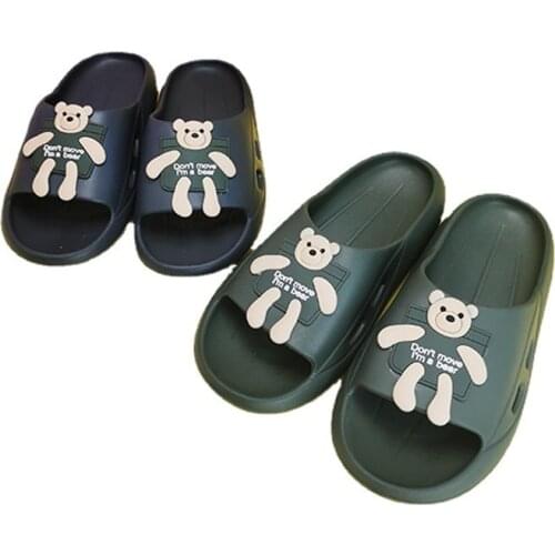 Bear Slippers Home Female Summer Room Cute Soft-soled Bath Bathroom Slippers Male Home Shoe Sandals And Slippers