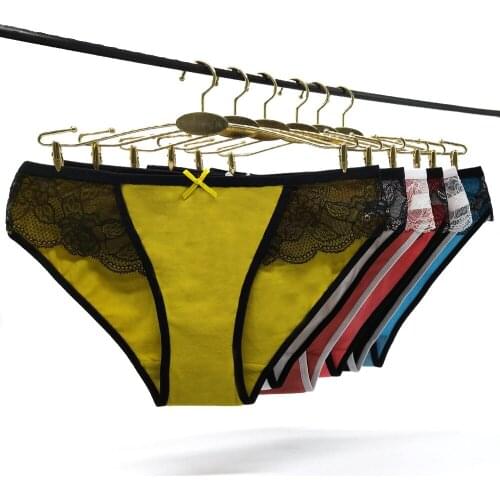 12 Pieces Panties for Woman Ladies Girl Briefs Comfortable Cotton Transparent Underpants Lace Female Intimates Pantys Underwear