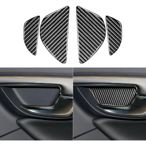 Carbon Fiber For Volvo S60 V60 XC60 2010-2018 Interior Door Bowl Panel Trim Cover Door Handle Accessories Sticker Car Styling